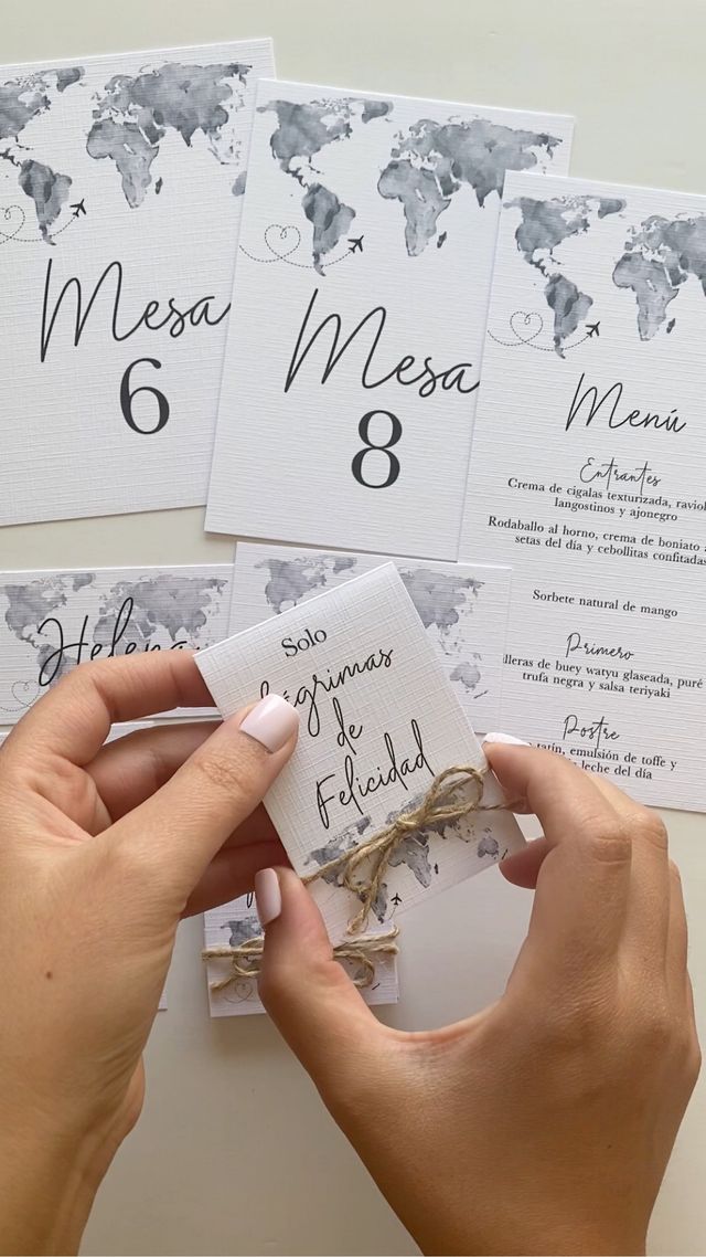 Papelería boda viajes