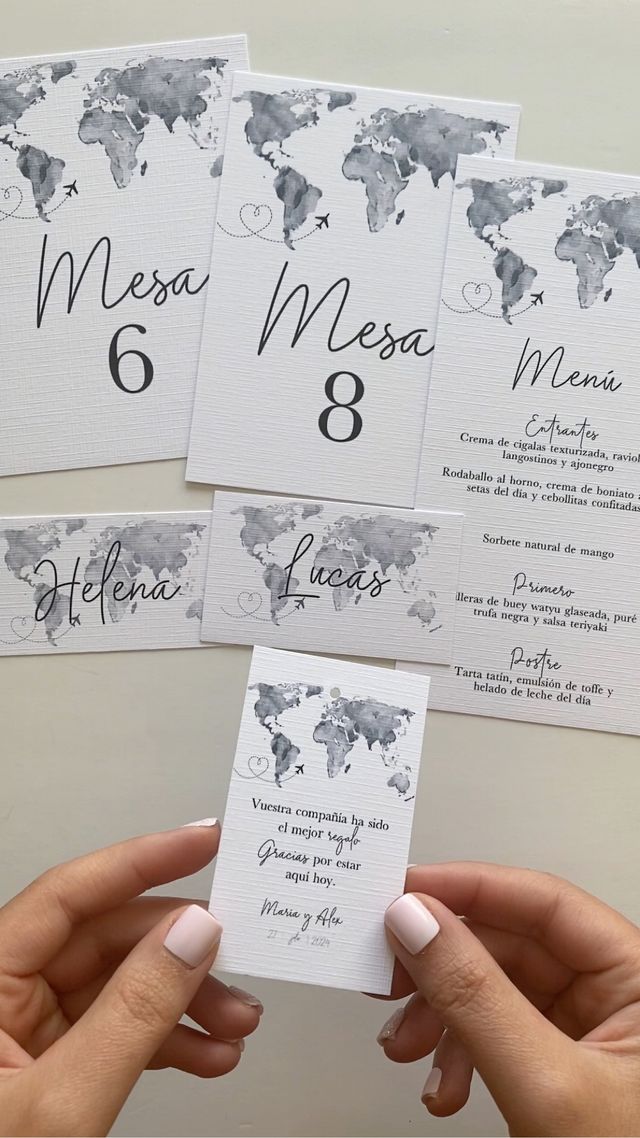 Papelería boda viajes