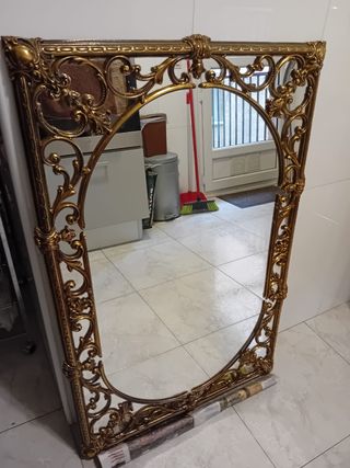 Espejo vintage de latón antiguo estilo