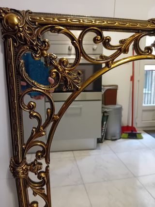 Espejo vintage de latón antiguo estilo