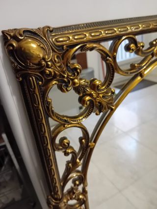 Espejo vintage de latón antiguo estilo