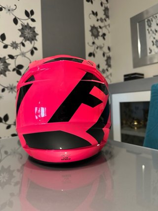 CASCO MOTOCROSS FOX V1 ROSA Y NEGRO
