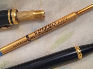 BOLÍGRAFO WATERMAN FRANCES NEGRO Y BAÑADO EN ORO