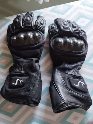 Guantes cuero moto chica