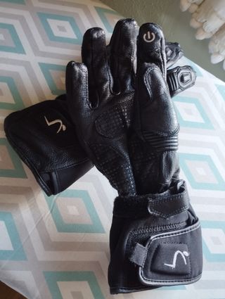 Guantes cuero moto chica