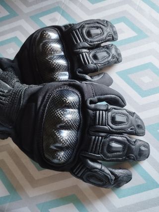 Guantes cuero moto chica