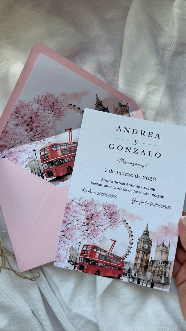 Invitación boda viajera
