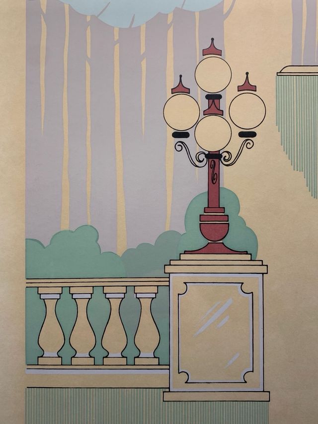 Litografía vintage, surrealista firmada yenmarcada