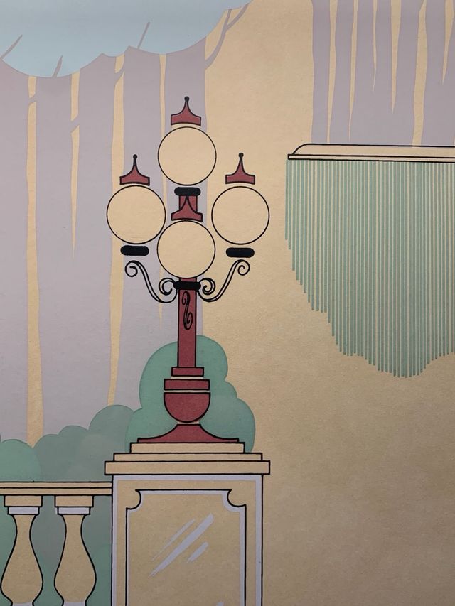 Litografía vintage, surrealista firmada yenmarcada