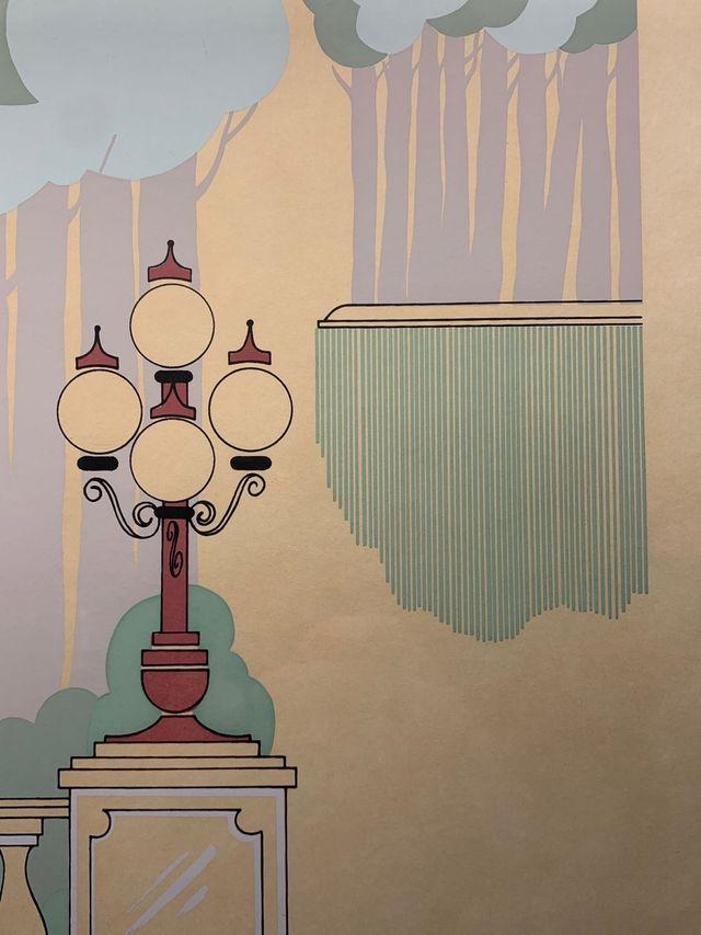 Litografía vintage, surrealista firmada yenmarcada