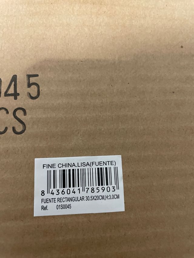 fuente rectangular 9 unidades , a 4 euros unidad