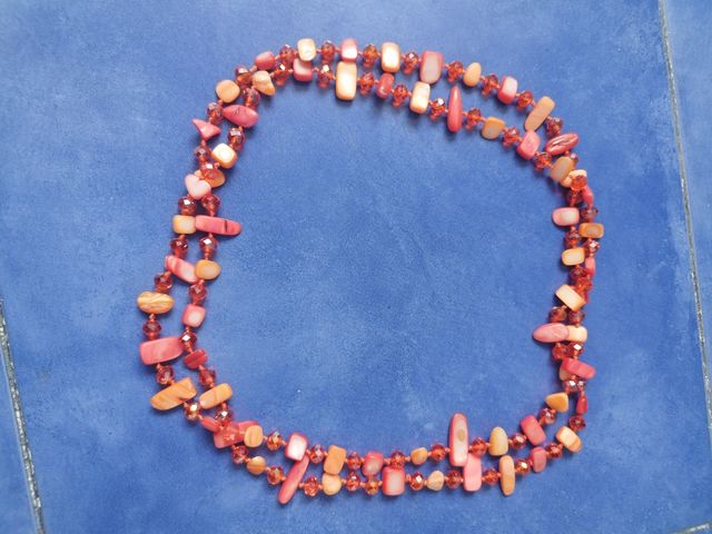 Collar largo naranja