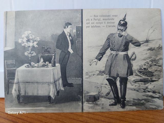 Cartolina antica satira grande guerra