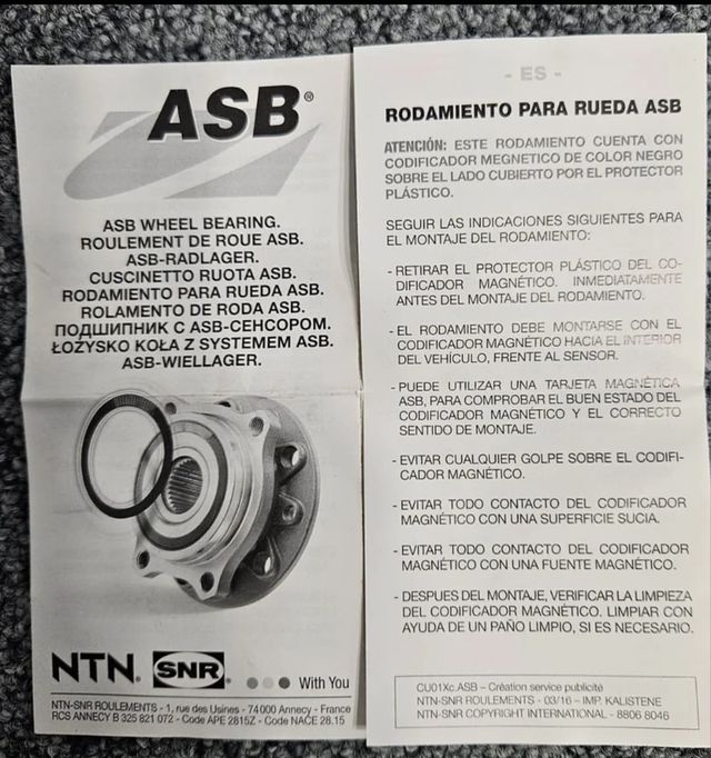 Rodamiento rueda ASB SNR-R187.05