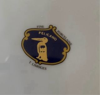 Cafetera y bandeja de porcelana Limoges