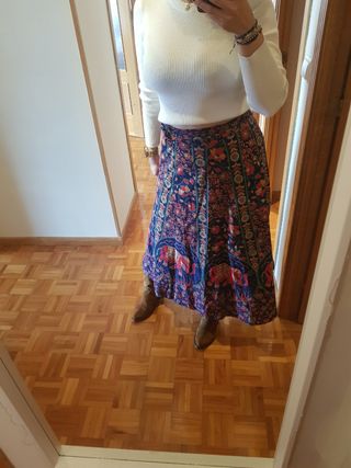 Falda larga estampada talla unica