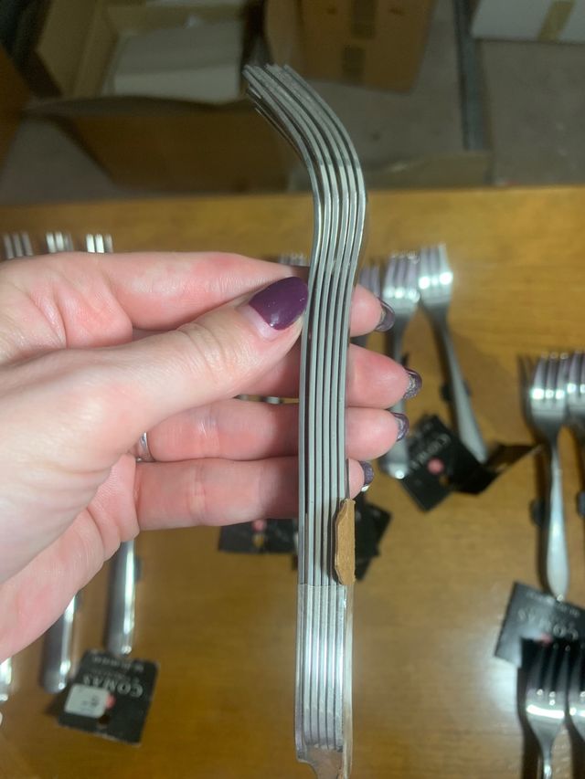 42 tenedores de postre de acero inoxidable