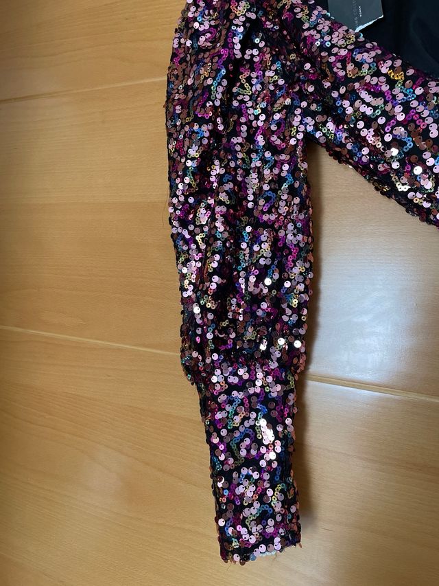 Vestido corto lentejuelas sin estrenar TS