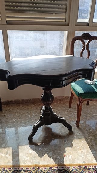 Mesa antigua mármol y madera