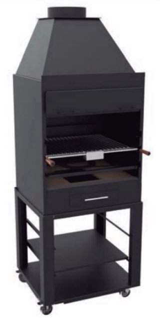 Barbacoa con ladrillo refractario