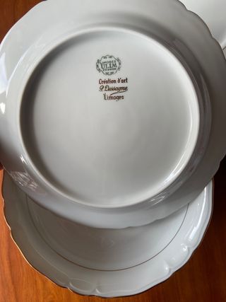 VAJILLA PORCELANA FRANCESA ANTIGUA LIMOGES