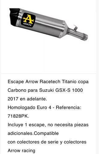 escape arrow Suzuki GSX-S 1000