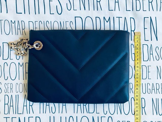 Bolso de Mano Azul Oscuro Parfois 27x20 CM