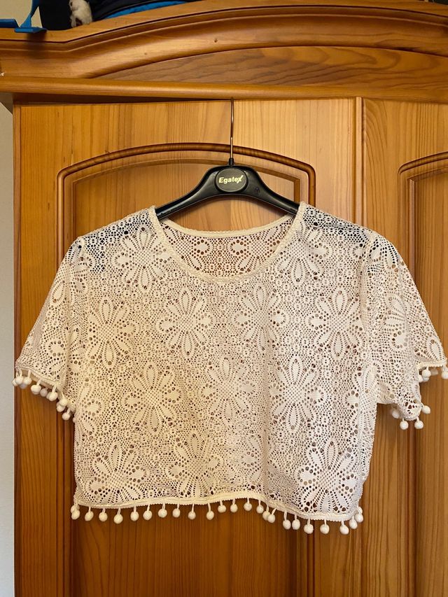 Camiseta croché corta