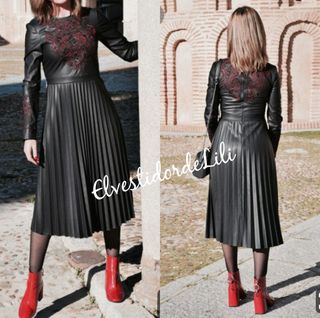 Vestido de polipiel Zara