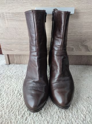 Botines piel marrón