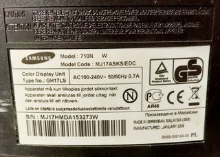 17" Samsung monitor TFT 710N