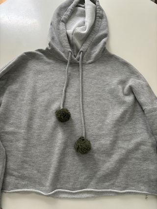 Sudadera capucha crop Zara talla S