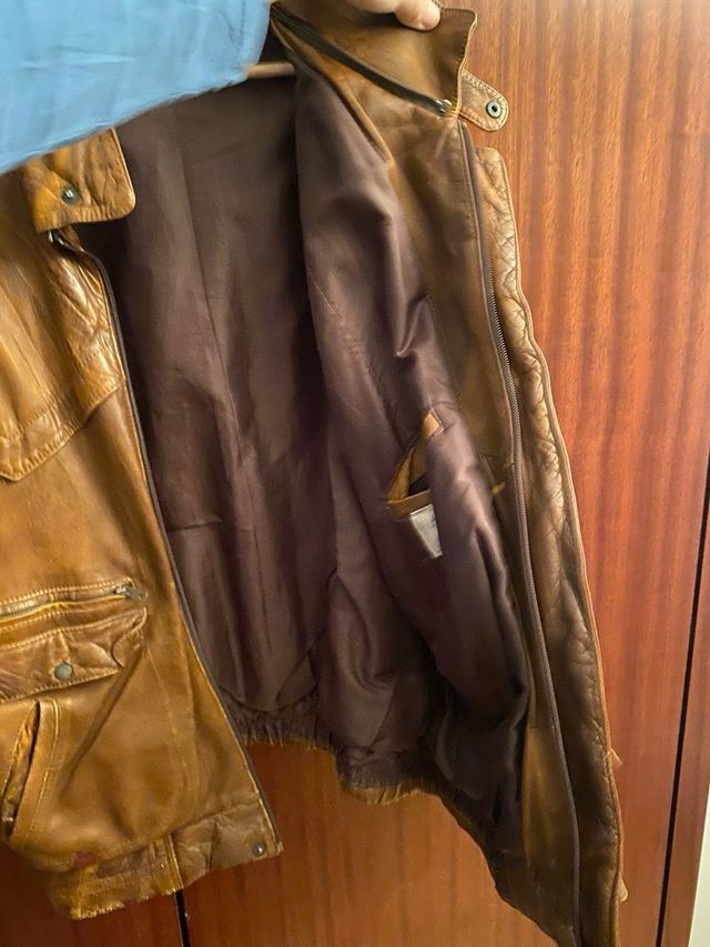 Cazadora cuero vintage ‘90