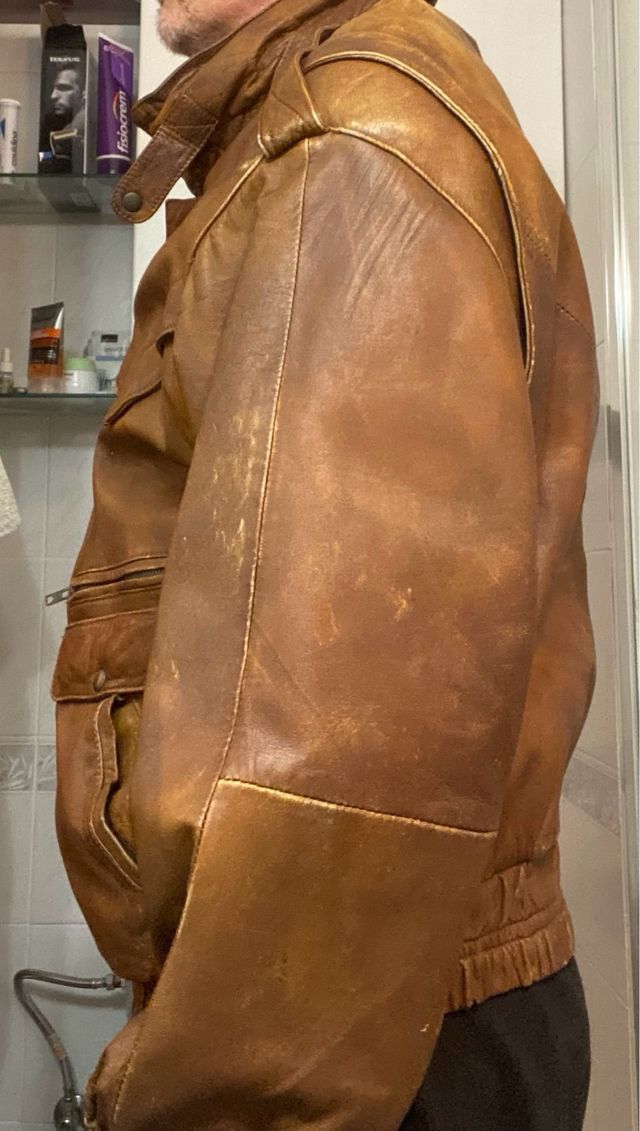 Cazadora cuero vintage ‘90