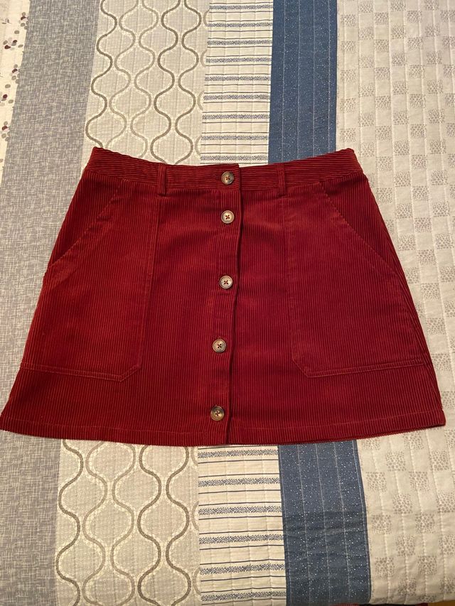 Falda pana color teja