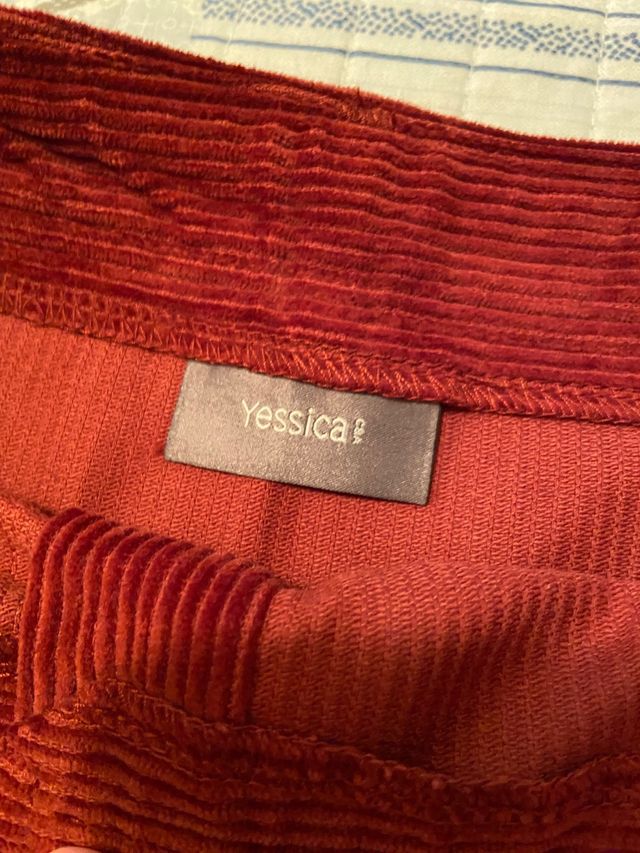 Falda pana color teja