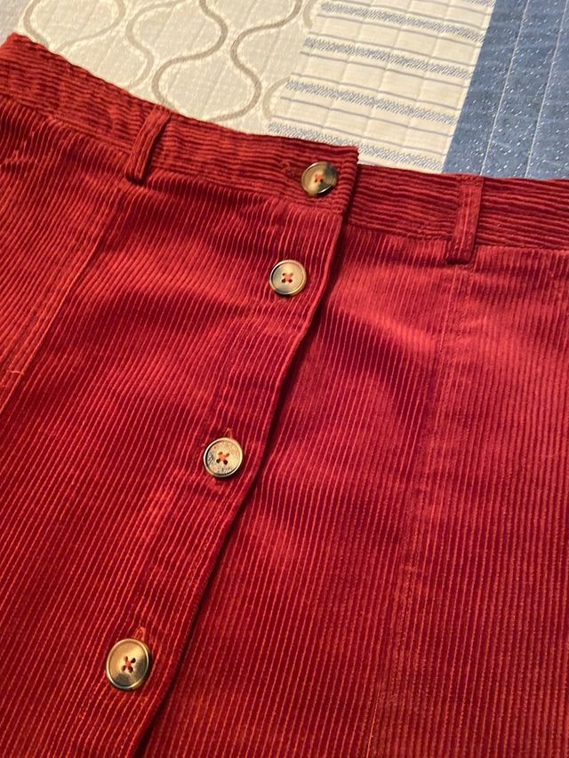 Falda pana color teja