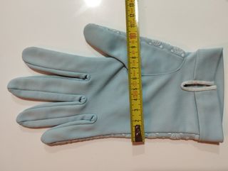 Guantes  vintage de primavera azul cielo