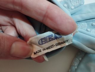 Guantes  vintage de primavera azul cielo