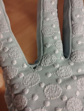 Guantes  vintage de primavera azul cielo