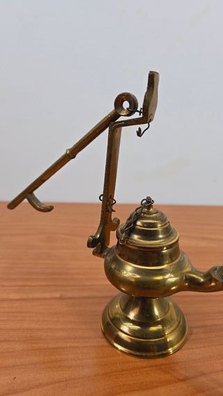 ANTIGUA LÁMPARA DE ACEITE BRONCE