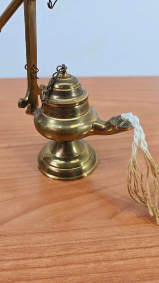 ANTIGUA LÁMPARA DE ACEITE BRONCE