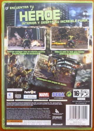 El Increíble HULK, MARVEL, Xbox 360, PAL-ESP NUEVO