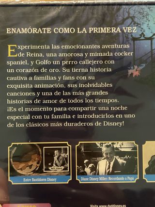 Walt Disney, la dama y el vagabundo DVD nuevo ok