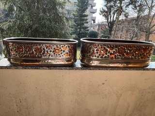 Portavasi decorativi in rame