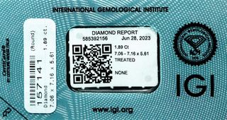 diamante negro 1,89 talla brillante IGI