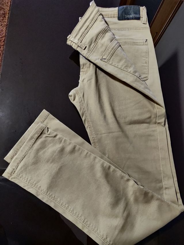 Jeans bege homem Springfield skinny w30