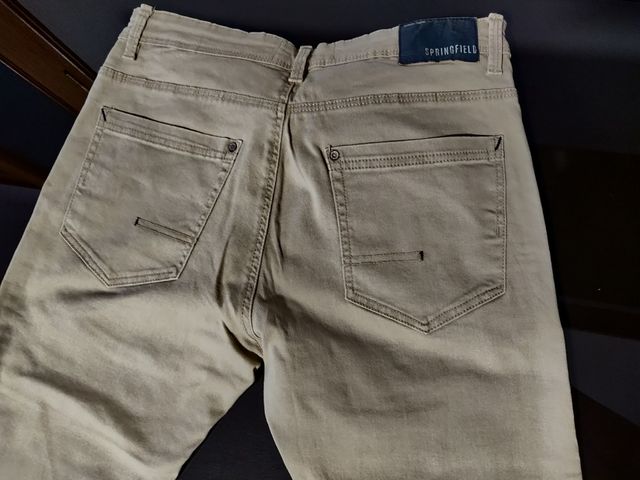Jeans bege homem Springfield skinny w30