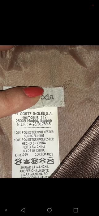 Traje de fiesta. El corte Inglés