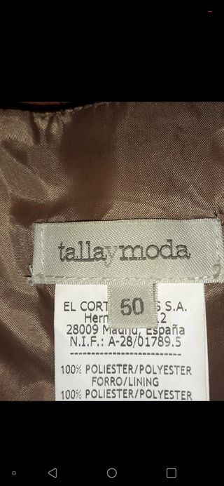 Traje de fiesta. El corte Inglés